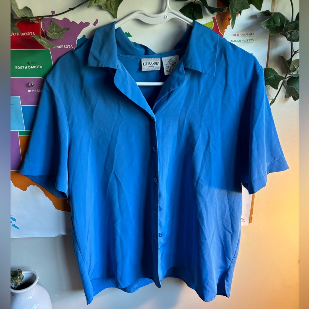 Blue button down shirt/ Size small